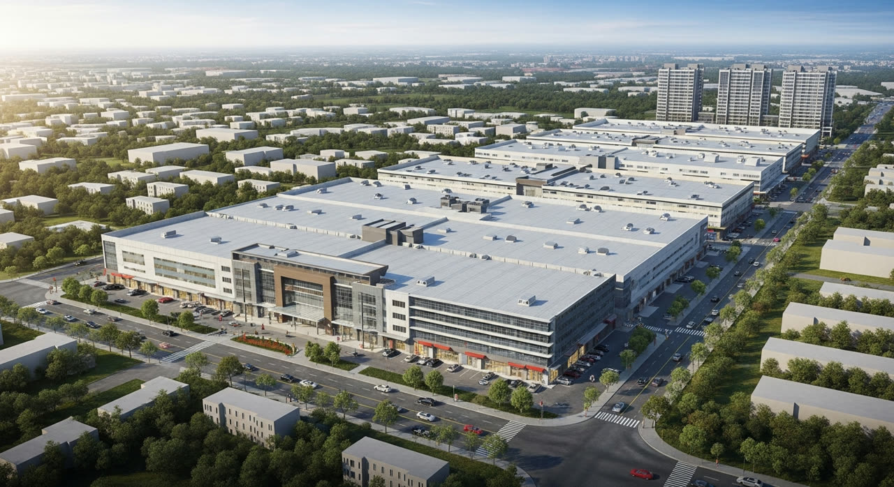 Aerial view of the trades campus
