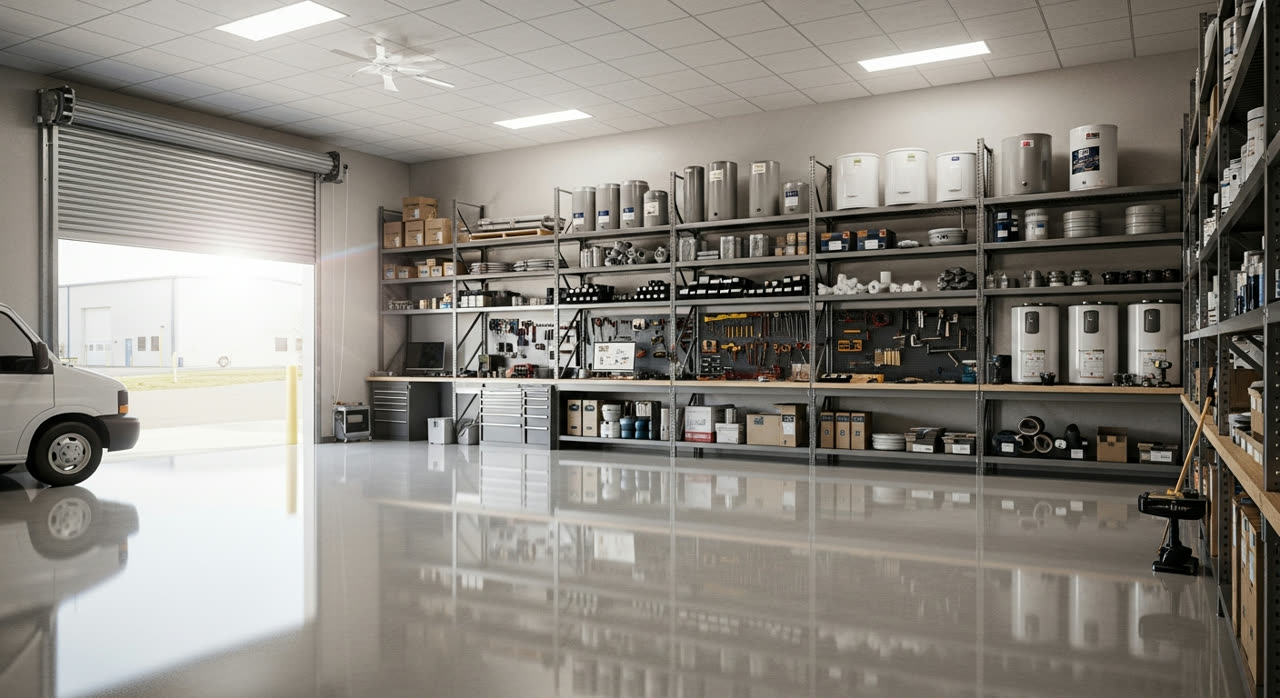 Private contractor warehouse bay