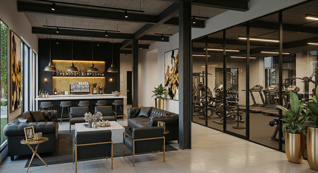 Members lounge and gym
